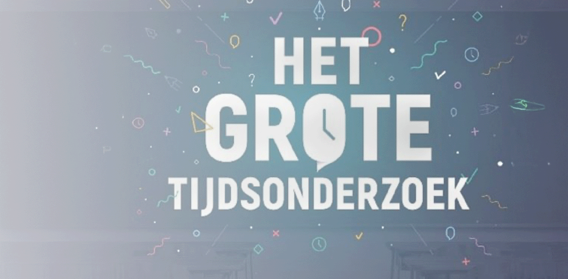 Het logo van Het Grote Tijdsonderzoek uit 2018